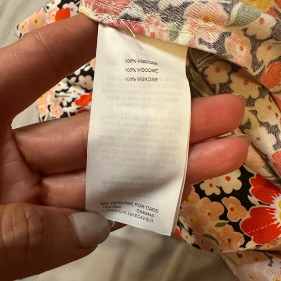 J.Crew Mercantile Orange Floral Wrap Midi Dress-XS - Picture 9 of 13